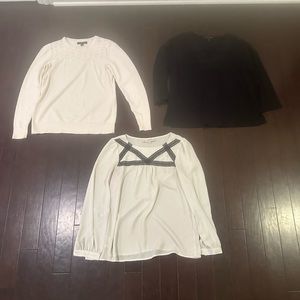 Black/White Long Sleeve Tops